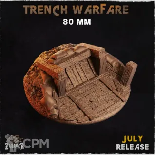 Описание картинки Базы 80мм под окопы (Trench Warfare) 1 шт. от Print and play по цене 500руб | Свободный Рынок Миниатюр - СРМ