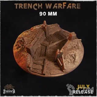 Описание картинки Базы 90мм под окопы (Trench Warfare) 1 шт. от Print and play по цене 600руб | Свободный Рынок Миниатюр - СРМ