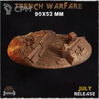 Описание картинки Базы 90х52мм под окопы (Trench Warfare) 1 шт. от Print and play по цене 400руб | Свободный Рынок Миниатюр - СРМ