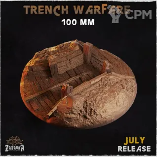 Описание картинки Базы 100мм под окопы (Trench Warfare) 1 шт. от Print and play по цене 800руб | Свободный Рынок Миниатюр - СРМ