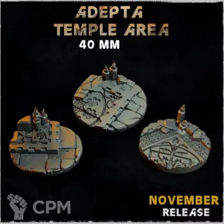 Описание картинки Базы 40мм под храм (Adepta temple area) 3 шт. от Print and play по цене 300руб | Свободный Рынок Миниатюр - СРМ