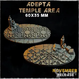 Описание картинки Базы 60х35мм под храм (Adepta temple area) 3 шт. от Print and play по цене 400руб | Свободный Рынок Миниатюр - СРМ