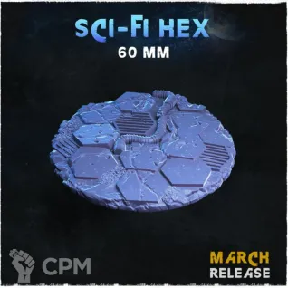 Описание картинки Базы 60мм под sci-fi (Sci-fi hex) 1 шт. от Print and play по цене 250руб | Свободный Рынок Миниатюр - СРМ