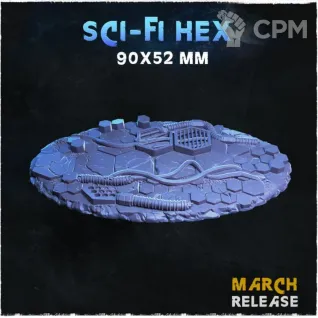 Описание картинки Базы 90х52мм под sci-fi (Sci-fi hex) 1 шт. от Print and play по цене 400руб | Свободный Рынок Миниатюр - СРМ