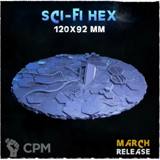 Описание картинки Базы 120х92мм под sci-fi (Sci-fi hex) 1 шт. от Print and play по цене 800руб | Свободный Рынок Миниатюр - СРМ
