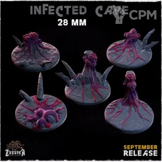 Описание картинки Базы заражённые 28мм (Infected cave) 10 шт. от Print and play по цене 600руб | Свободный Рынок Миниатюр - СРМ