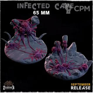 Описание картинки Базы заражённые 65мм (Infected cave) 1шт. от Print and play по цене 250руб | Свободный Рынок Миниатюр - СРМ