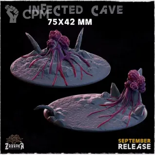 Описание картинки Базы заражённые 75х42мм (Infected cave) 1шт. от Print and play по цене 300руб | Свободный Рынок Миниатюр - СРМ