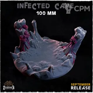 Описание картинки Базы заражённые 100мм (Infected cave) 1шт. от Print and play по цене 800руб | Свободный Рынок Миниатюр - СРМ