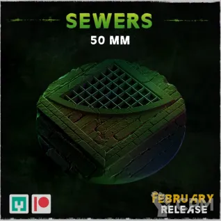 Описание картинки Базы под канализации 50мм (sewers) 3 шт. от Print and play по цене 400руб | Свободный Рынок Миниатюр - СРМ