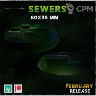 Описание картинки Базы под канализации 60х35мм (sewers) 3 шт. от Print and play по цене 400руб | Свободный Рынок Миниатюр - СРМ