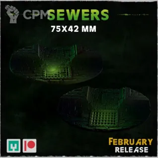 Описание картинки Базы под канализации 75x42мм (sewers) 1 шт. от Print and play по цене 300руб | Свободный Рынок Миниатюр - СРМ