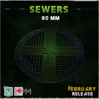 Описание картинки Базы под канализации 80мм (sewers) 1 шт. от Print and play по цене 500руб | Свободный Рынок Миниатюр - СРМ