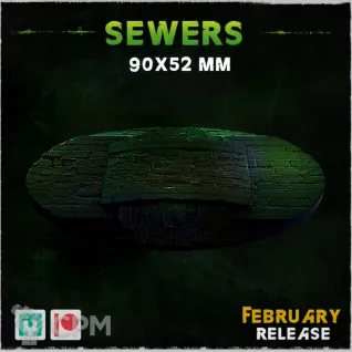 Описание картинки Базы под канализации 90x52мм (sewers) 1 шт. от Print and play по цене 400руб | Свободный Рынок Миниатюр - СРМ