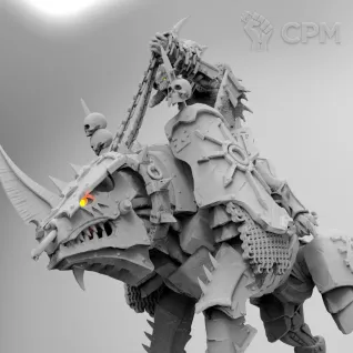 Описание картинки Herald of Khorne on Juggernaut от Studio Cockatoo по цене 908руб | Свободный Рынок Миниатюр - СРМ