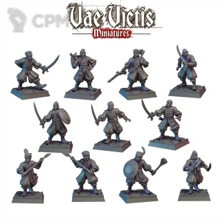 Описание картинки Prebuilt Fantasy Cossacks Warband от PocketSized Prints по цене 1 500руб | Свободный Рынок Миниатюр - СРМ