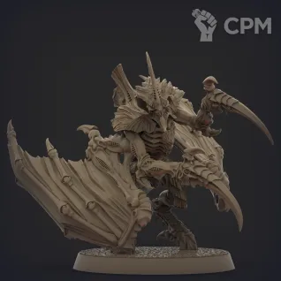 Описание картинки Winged Tyranid Prime (copy GW) / Крылатый Тиранид Прайм (копия GW, база в комплекте) от Кузница Миниатюр по цене 390руб | Свободный Рынок Миниатюр - СРМ