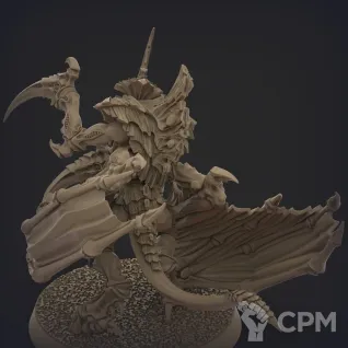 Описание картинки Winged Tyranid Prime (copy GW) / Крылатый Тиранид Прайм (копия GW, база в комплекте) от Кузница Миниатюр по цене 390руб | Свободный Рынок Миниатюр - СРМ