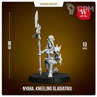 Описание картинки Миниатюра Nyara, Kneeling Gladiatrix от Артель W по цене 950руб | Свободный Рынок Миниатюр - СРМ