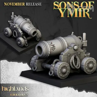 Описание картинки Dwarf Artillery cannon от 3DPrintClub по цене 400руб | Свободный Рынок Миниатюр - СРМ
