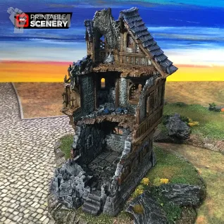 Описание картинки Руины особняка от 3D Wargaming по цене 2 700руб | Свободный Рынок Миниатюр - СРМ