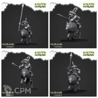 Описание картинки Mounted Steppe Goblins от 3DPrintClub по цене 240руб | Свободный Рынок Миниатюр - СРМ