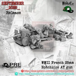 Описание картинки French 25mm Hotchkiss AT gun от 3DPrintClub по цене 400руб | Свободный Рынок Миниатюр - СРМ