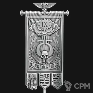 Описание картинки Баннер Ультрамаринов от 6й по 10ю роту (цена за 1 от 3D Wargaming по цене 75руб | Свободный Рынок Миниатюр - СРМ