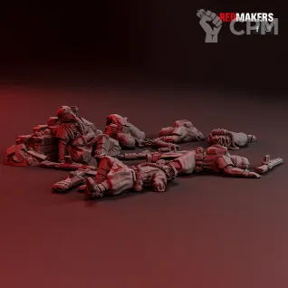 Описание картинки Death Squad - Slain soldiers от PocketSized Prints по цене 800руб | Свободный Рынок Миниатюр - СРМ
