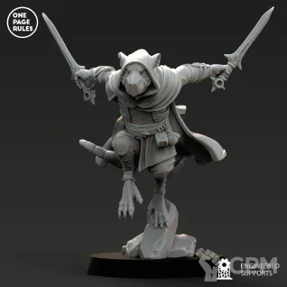 Описание картинки Ratmen - Assassin OPR/Deathmaster от Laboratory of Chaos по цене 100руб | Свободный Рынок Миниатюр - СРМ