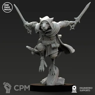 Описание картинки Ratmen - Assassin OPR/Deathmaster от Laboratory of Chaos по цене 100руб | Свободный Рынок Миниатюр - СРМ