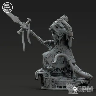 Описание картинки Ratmen - God-Titan OPR/Vizzik Skour Prophet of the Horned Rat от Laboratory of Chaos по цене 2 950руб | Свободный Рынок Миниатюр - СРМ