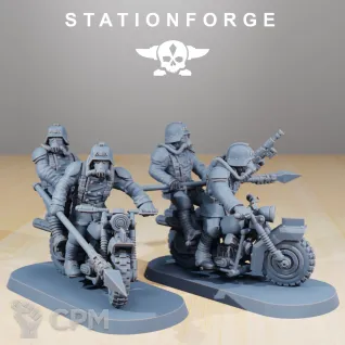 Описание картинки Байкеры Корпуса Смерти Крига(цена за 1 модель) от 3D Wargaming по цене 220руб | Свободный Рынок Миниатюр - СРМ