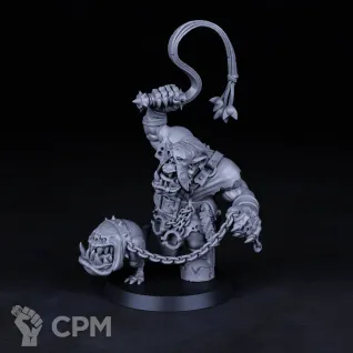 Описание картинки Миниатюра Орк Погонщик Рагар с гретчинами, Runtherd от Brother Ork по цене 755руб | Свободный Рынок Миниатюр - СРМ