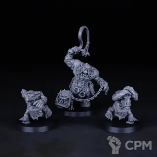 Описание картинки Миниатюра Орк Погонщик Рагар с гретчинами, Runtherd от Brother Ork по цене 755руб | Свободный Рынок Миниатюр - СРМ