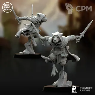 Описание картинки Ratmen - Assassin OPR/Deathmaster от Laboratory of Chaos по цене 100руб | Свободный Рынок Миниатюр - СРМ