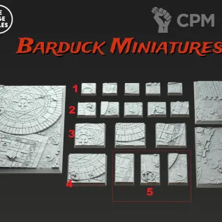 Описание картинки Базы/Подставки Ratmen Квадратные 75х50мм от Barduck Miniatures по цене 999руб | Свободный Рынок Миниатюр - СРМ