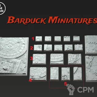 Описание картинки Базы/Подставки Ratmen Квадратные 50х25мм от Barduck Miniatures по цене 599руб | Свободный Рынок Миниатюр - СРМ