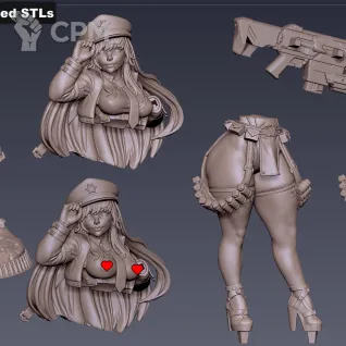 Описание картинки Ravia Heavy Gunner от PocketSized Prints по цене 250руб | Свободный Рынок Миниатюр - СРМ