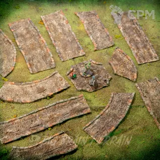 Описание картинки Террейн - гибкие тайлы мощенной каменной дороги / Террейн для НРИ и варгеймов. от Big Brain Terrain по цене 3 250руб | Свободный Рынок Миниатюр - СРМ