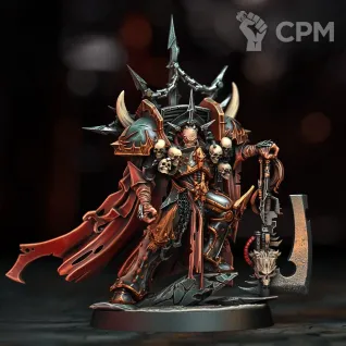 Описание картинки Chaos Lord In Terminator Armour. от Shizoface по цене 250руб | Свободный Рынок Миниатюр - СРМ