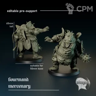 Описание картинки Gourmand Mercenary от Manufactorum76 по цене 1 200руб | Свободный Рынок Миниатюр - СРМ