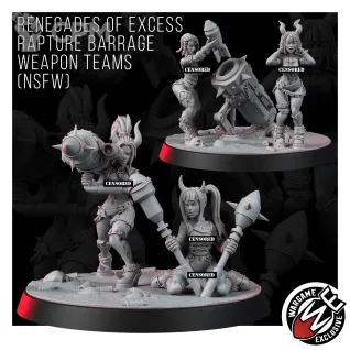 Описание картинки RENEGADES OF EXCESS RAPTURE BARRAGE WEAPON TEAMS (NSFW) от PocketSized Prints по цене 850руб | Свободный Рынок Миниатюр - СРМ
