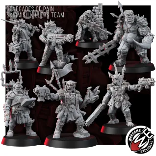 Описание картинки Renegades of Pain Skirmish Killer Team Команда Убийц Ренегатов Застрельщики от WastelandMiniatures по цене 880руб | Свободный Рынок Миниатюр - СРМ