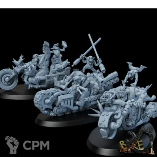 Описание картинки Ork Bikers от R.E.print по цене 1 490руб | Свободный Рынок Миниатюр - СРМ