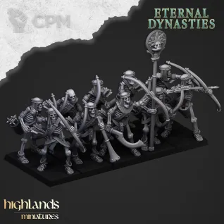 Описание картинки Tomb Kings Skeletons Archers v1 от Barduck Miniatures по цене 1 594руб | Свободный Рынок Миниатюр - СРМ