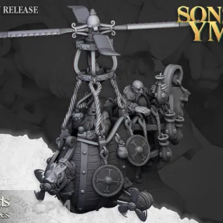 Описание картинки Dwarf Gyrocopter от Knight of Light по цене 1 300руб | Свободный Рынок Миниатюр - СРМ