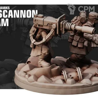 Описание картинки Tallarn Desert Raiders Lascannon Team от Подземный человек по цене 320руб | Свободный Рынок Миниатюр - СРМ