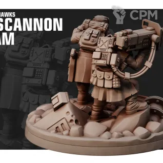 Описание картинки Tallarn Desert Raiders Lascannon Team от Подземный человек по цене 320руб | Свободный Рынок Миниатюр - СРМ