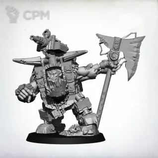 Описание картинки Миниатюра Ork "Mezgob scrap boss", Warboss Mega Armour от Brother Ork по цене 930руб | Свободный Рынок Миниатюр - СРМ